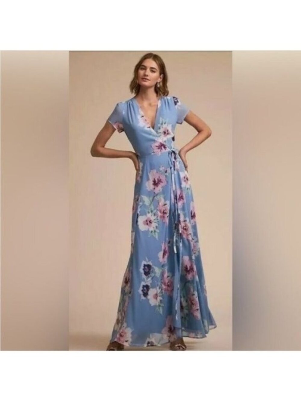 YUMI KIM Blue Floral Calypso Maxi Dress BHLDN Small